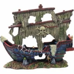 4FISH Aquarium Dekoration Schiffswrack 39 X 14,2 X 31 Cm